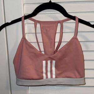 Adidas Pink Strappy Sports Bralette - Lightweight Support